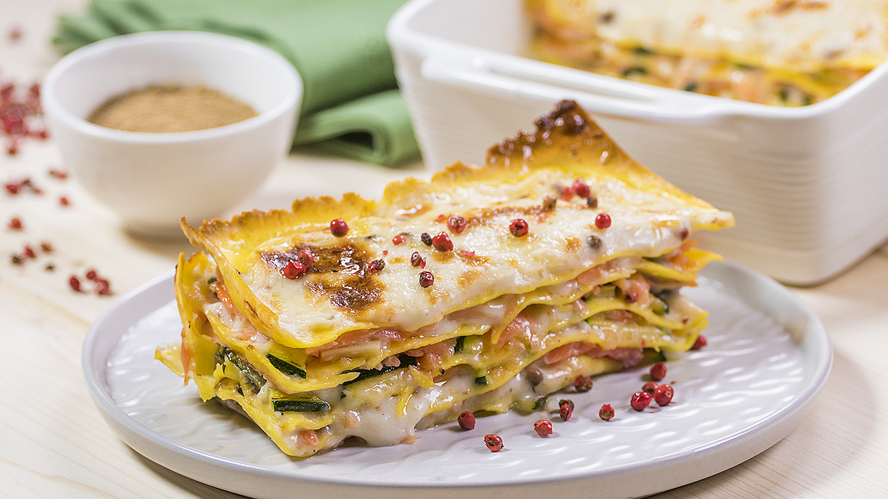 Salmon and ginger lasagne - Ricetta - Cannamela