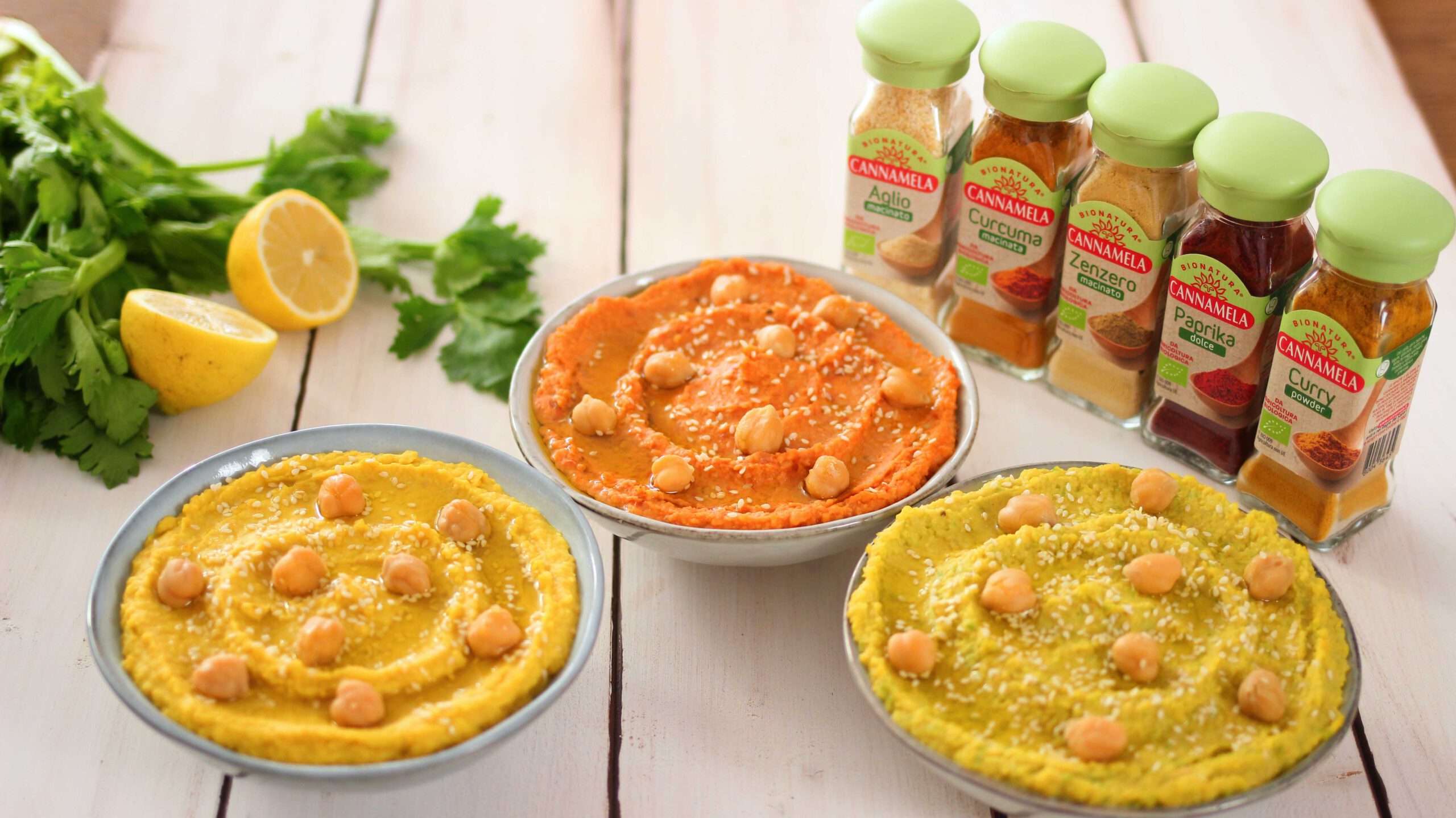 Chickpea hummus in three versions - Ricetta - Cannamela