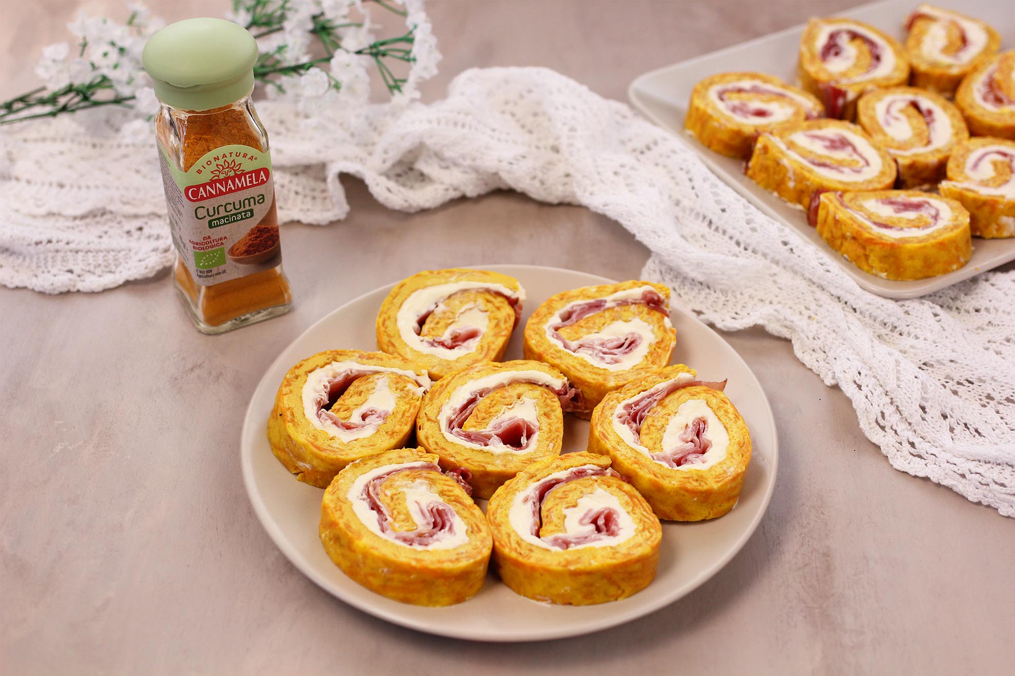 Omelette roll with pumpkin and turmeric - Ricetta - Cannamela